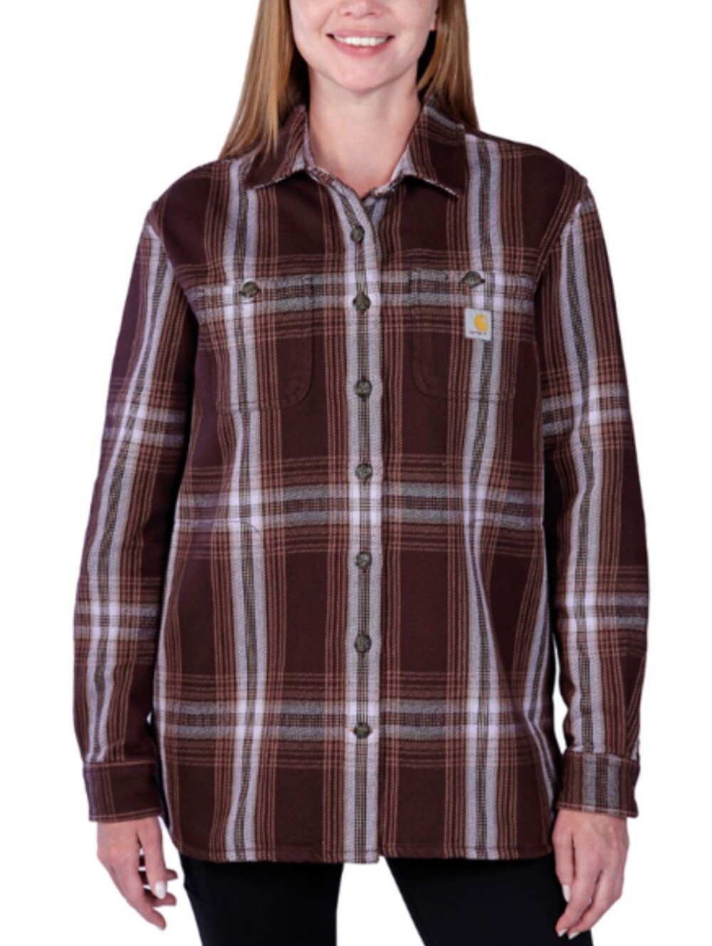 Carhartt Loose Fit Heavyweight Twill Shirt Jacket Size XXL in Brown / Lavender - Picture 2 of 12